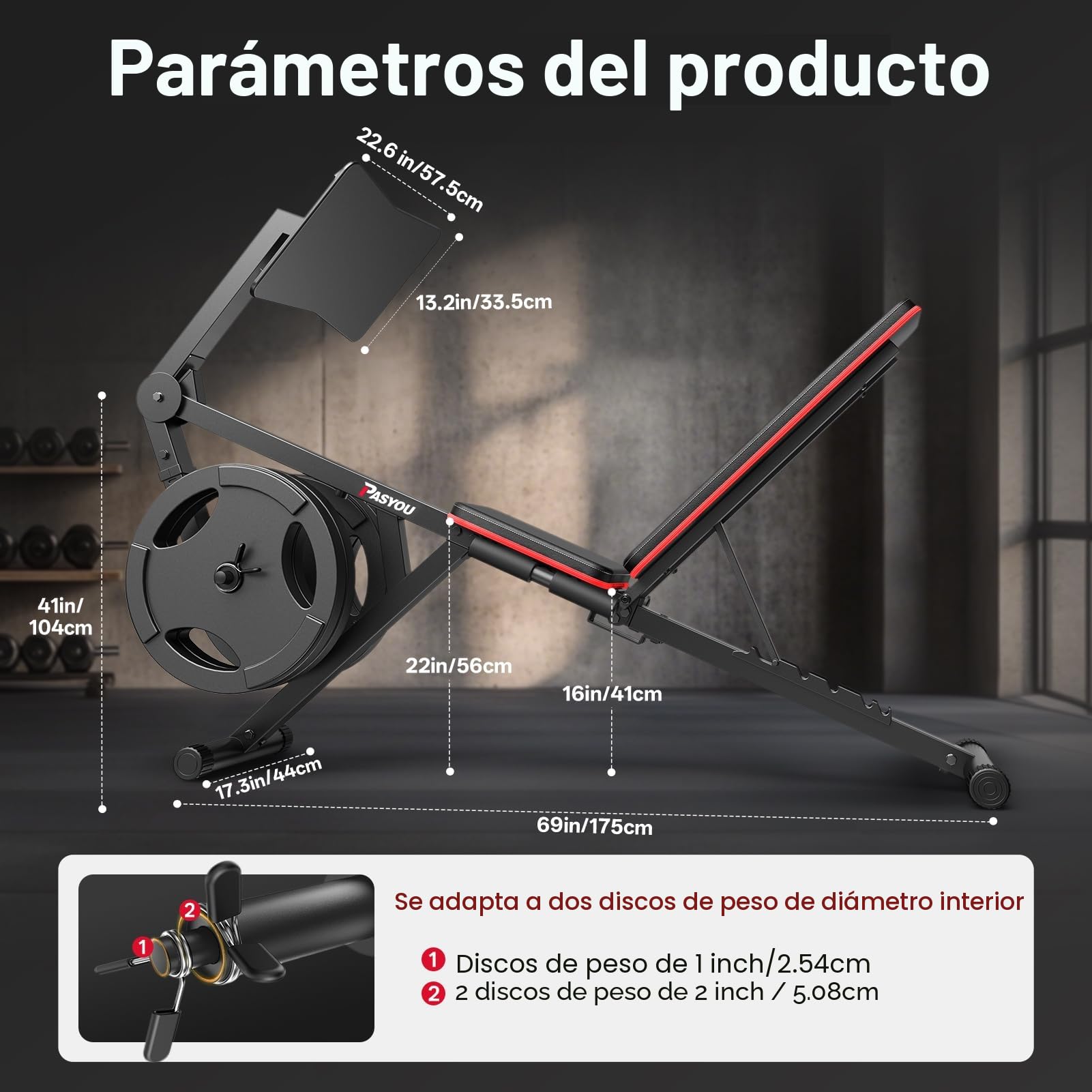 PASYOU Máquina De Extensión De Piernas con 6 Respaldos Ajustables, Prensa De Piernas para Gimnasio En Casa, Capacidad De Peso De hasta 100 KG, Banco De Pesas con Flexiones De Piernas