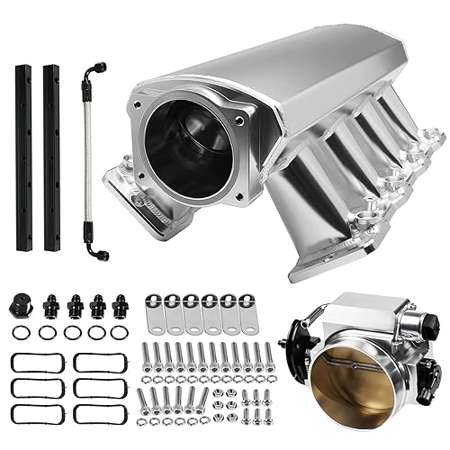 Endxedo Colector de admisión de 3.622 in con rieles de combustible + cuerpo del acelerador y sensores de posición del acelerador TPS IAC compatible