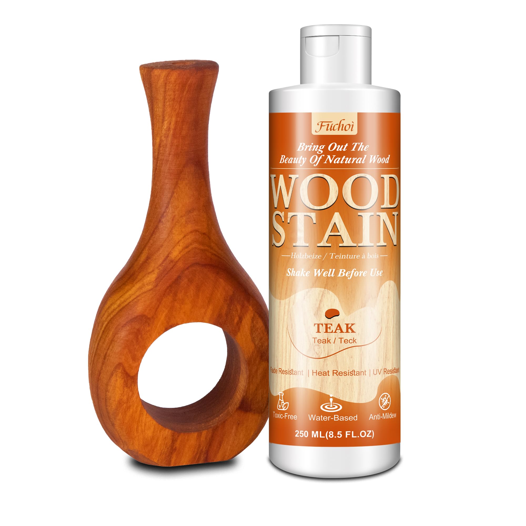 Tinte a base - Palisandro | 250 ml Barniz base agua para muebles de madera interior y exterior, puertas, ventanas, armarios, no tóxico, resistente a tintes — view 10