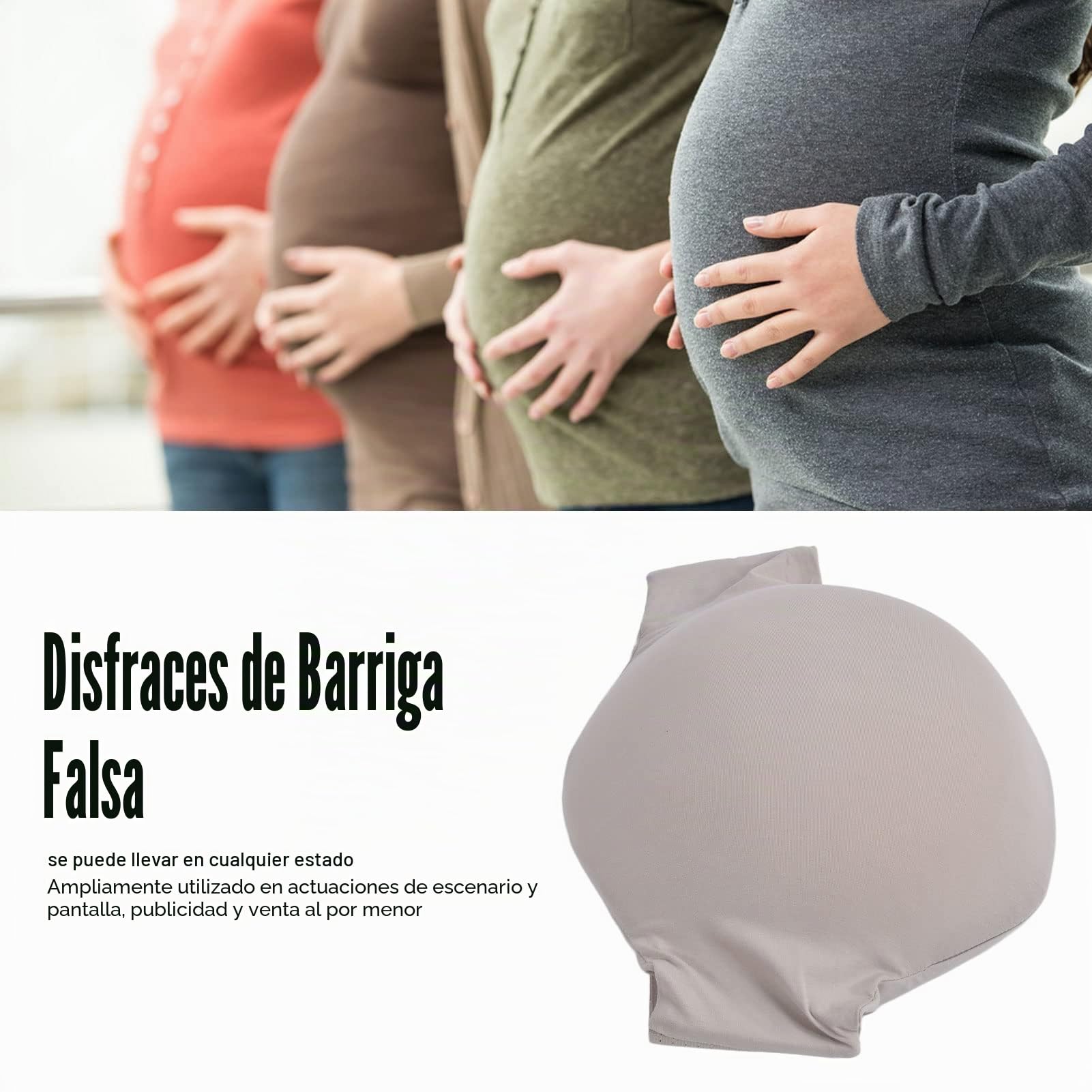 Vientre Falso de Embarazada, Espuma Viscoelástica Transpirable, Disfraces de Vientre Falso, Ligero, Falso Vientre, Vientre, Accesorios de Película para Fotografía de Actuación, Disfraces de(M-5-7)