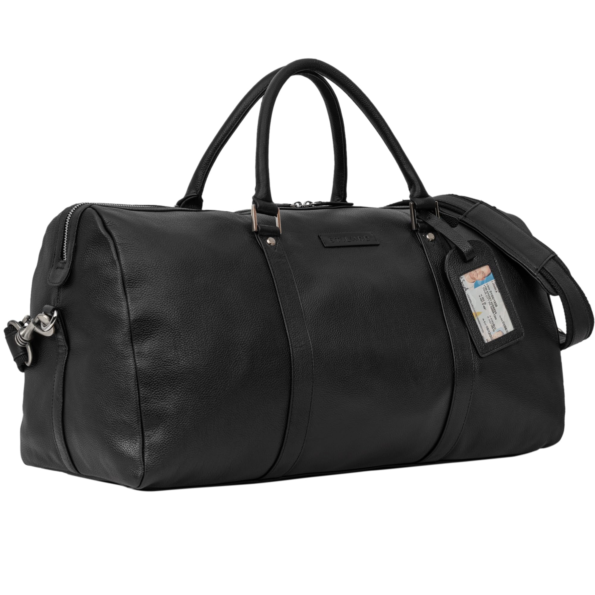 STILORD Herkules Premium Leder-Reisetasche für Herren & Damen Weekender Echtleder - Wochenendtasche zum Umhängen Reise Duffel Bag Handgepäck Flugzeug wasserdicht groß Farbe:schwarz