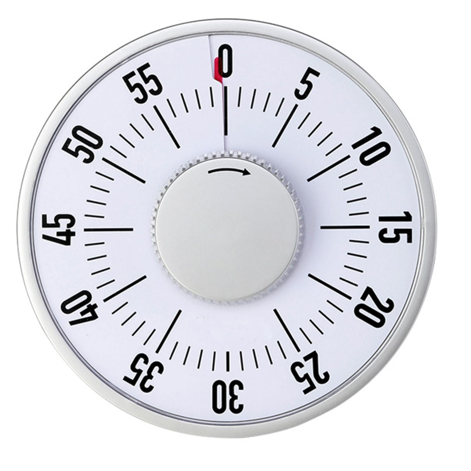 ULTECHNOVO Temporizador Mecánico Cuerpo de Abs Blanco de Cocina y Estudio, Cuenta Regresiva Alarma Adecuado para Cocinar, Hornear y Ejercicios