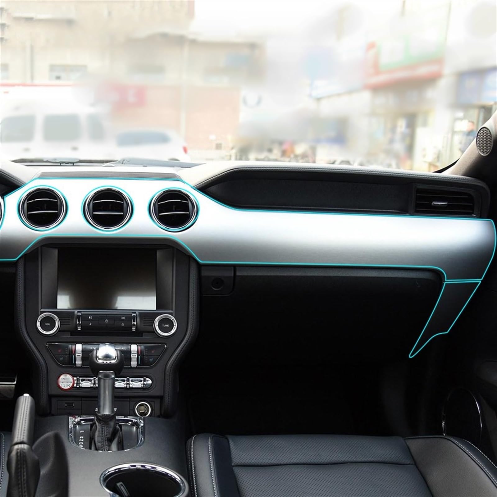 Autoschutzfolie Auto Styling Center Konsole Innen Abdeckung Trim Transparente Schutz Film Aufkleber Für Ford Für Mustang 2015-2017 2016 Zubehör(Full Set)