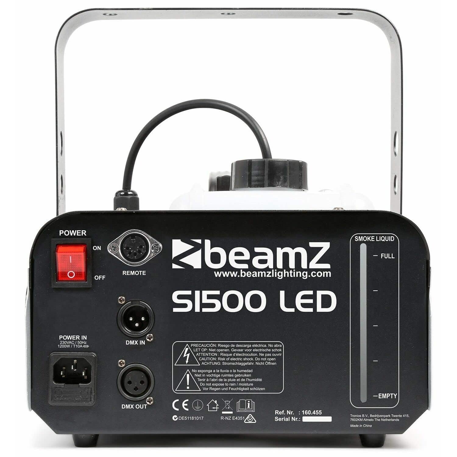 BeamZ S1500LED Smoke machine 2,5 L Nero, Bianco 1500 W