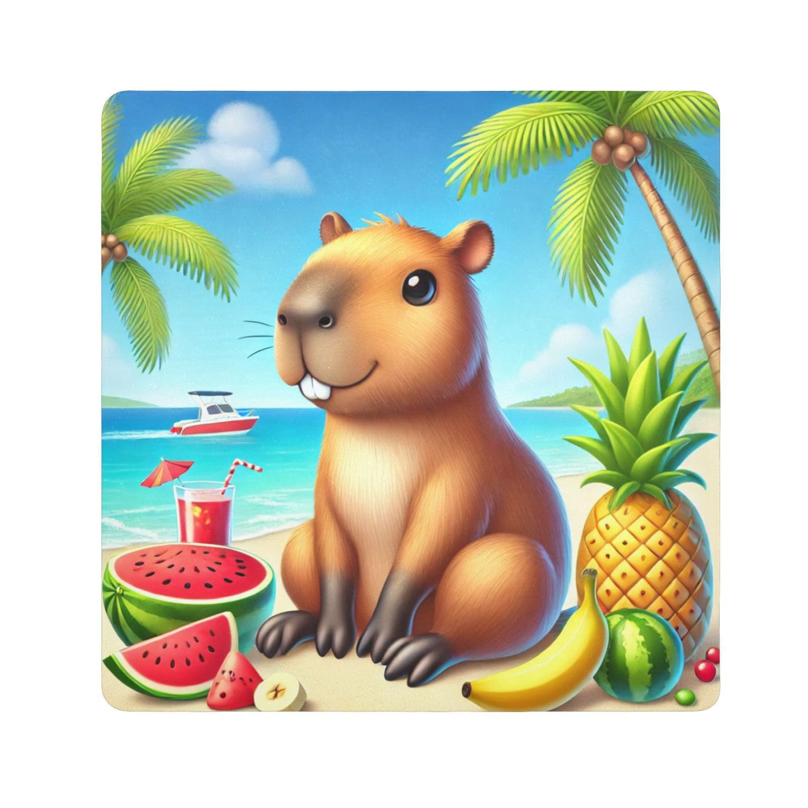 Joko Ivery Capybara Summer Fruits Beach Camera Lens Wrap 21.7