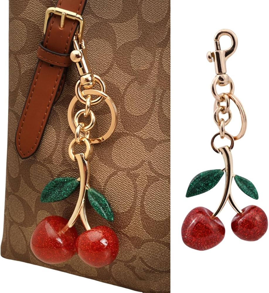 　Cherry　さくらんぼ　Cherries Bag Charm RANXIZY Alloy Cherry Keychain Charm for Purse/Bag/Car Key,Solid