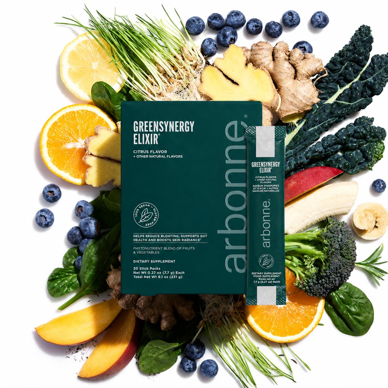 Amazon.com: Arbonne Vegan Greens Powder – Citrus-Flavored GSE with