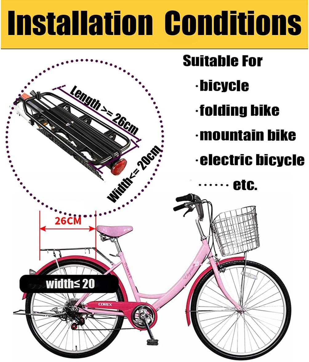 Bicycle Kids Seat Rear Mount, Child Bike Seat Rear Rack Mount, Back Child Seat for Bike with Backrest Foot Pedals/Armrest and Detachable Fence for 2-6 Year Old Children