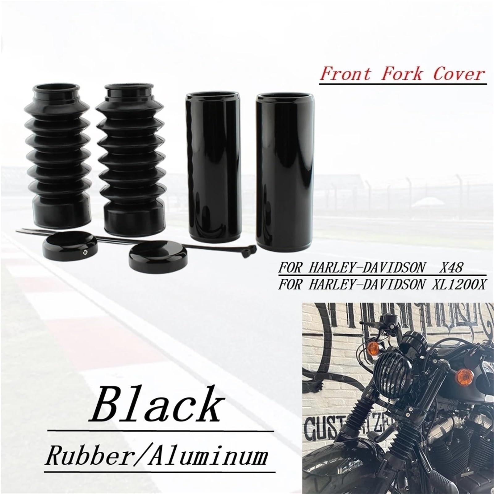 Adatto per HARLEY-DAVIDSON X48 16-22 Copri forcella anteriore per motocicletta, ghette di protezione adatte per FORTY-EIGHT (XL1200X)