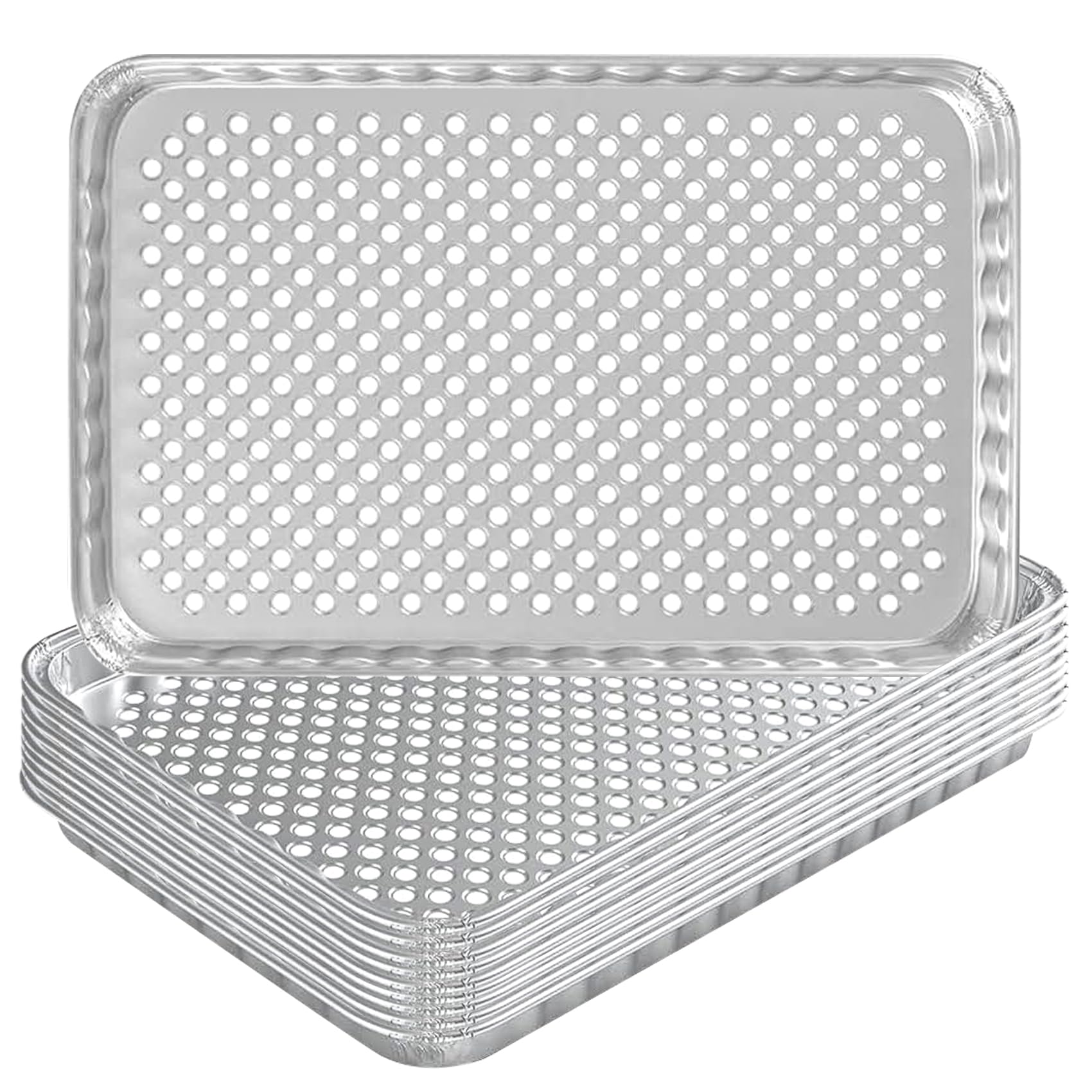Photo 1 of SafBbcue Disposable Aluminum Grill Topper Pans (10 Pack)