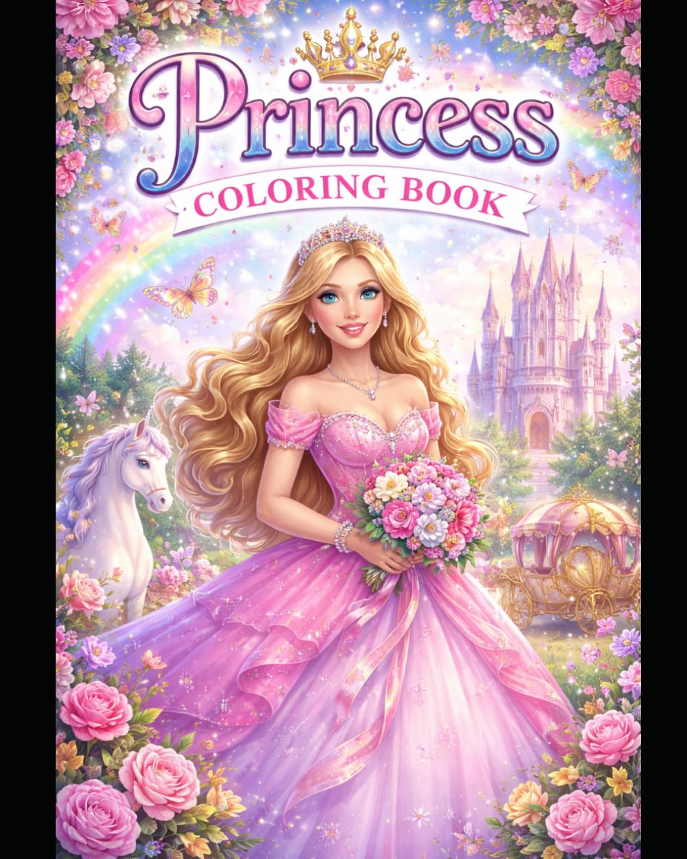 Dreamy Princess Coloring Book: A Magical World of Royal Adventures, Castles and Fairy Tales