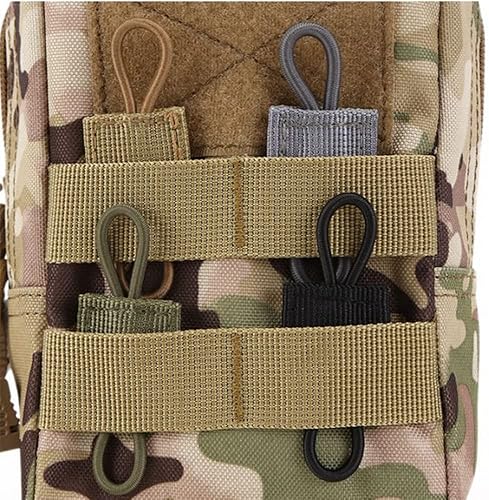 Miniatura 4 de 15 piezas de soporte táctico para engranajes con clip Molle Web elástico de cincha retenedor de cinta de encuadernación con hebilla chalecos para