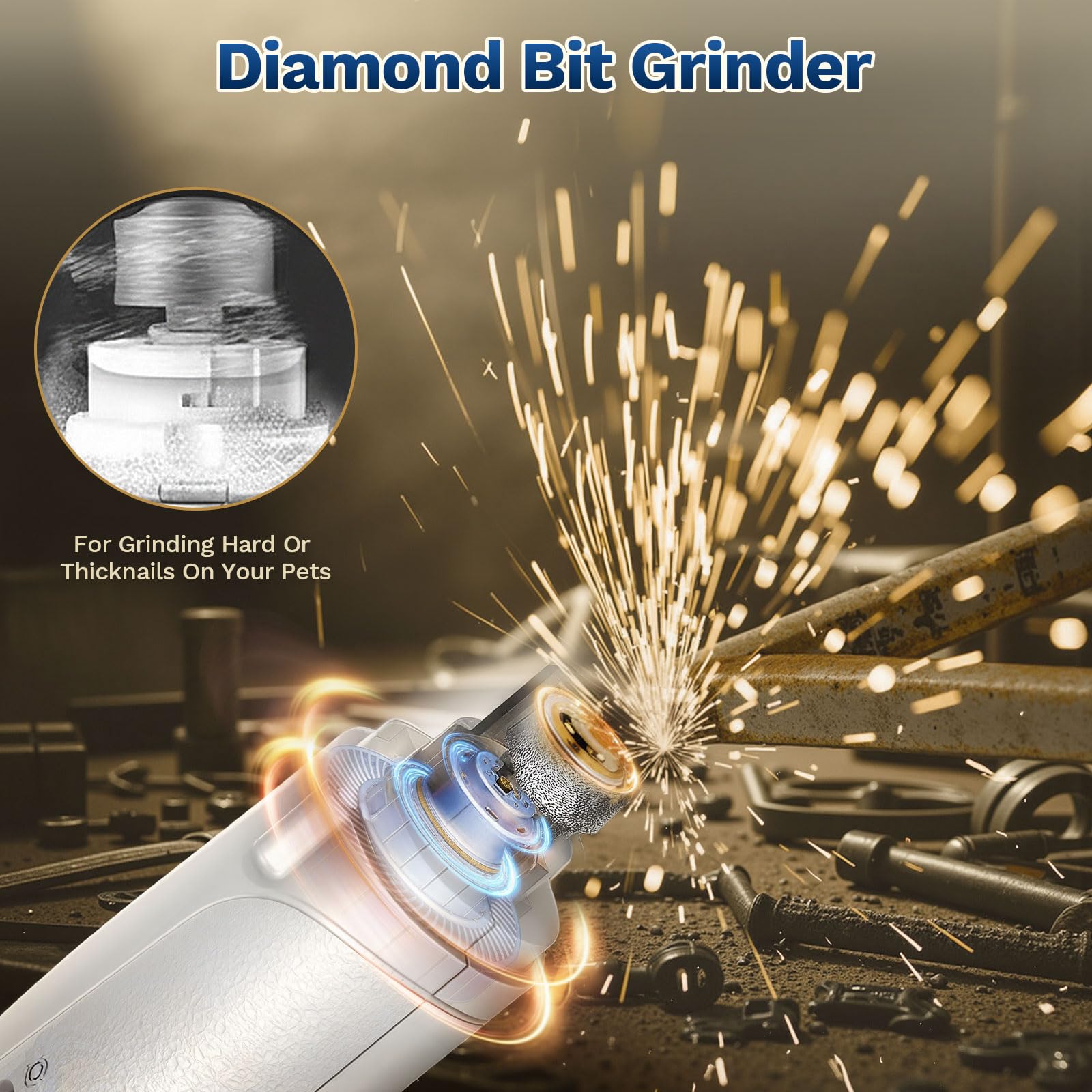 2 in 1 Dog Nail Clippers & Cat Nail Clippers Trimmers for Large Medium Small Dogs Cats Claw Trimmer Quick Sensor and Safety Guard USB Rechargeable Dogs Nail Trimmer with Catcher & 2 LED Lights - image 6