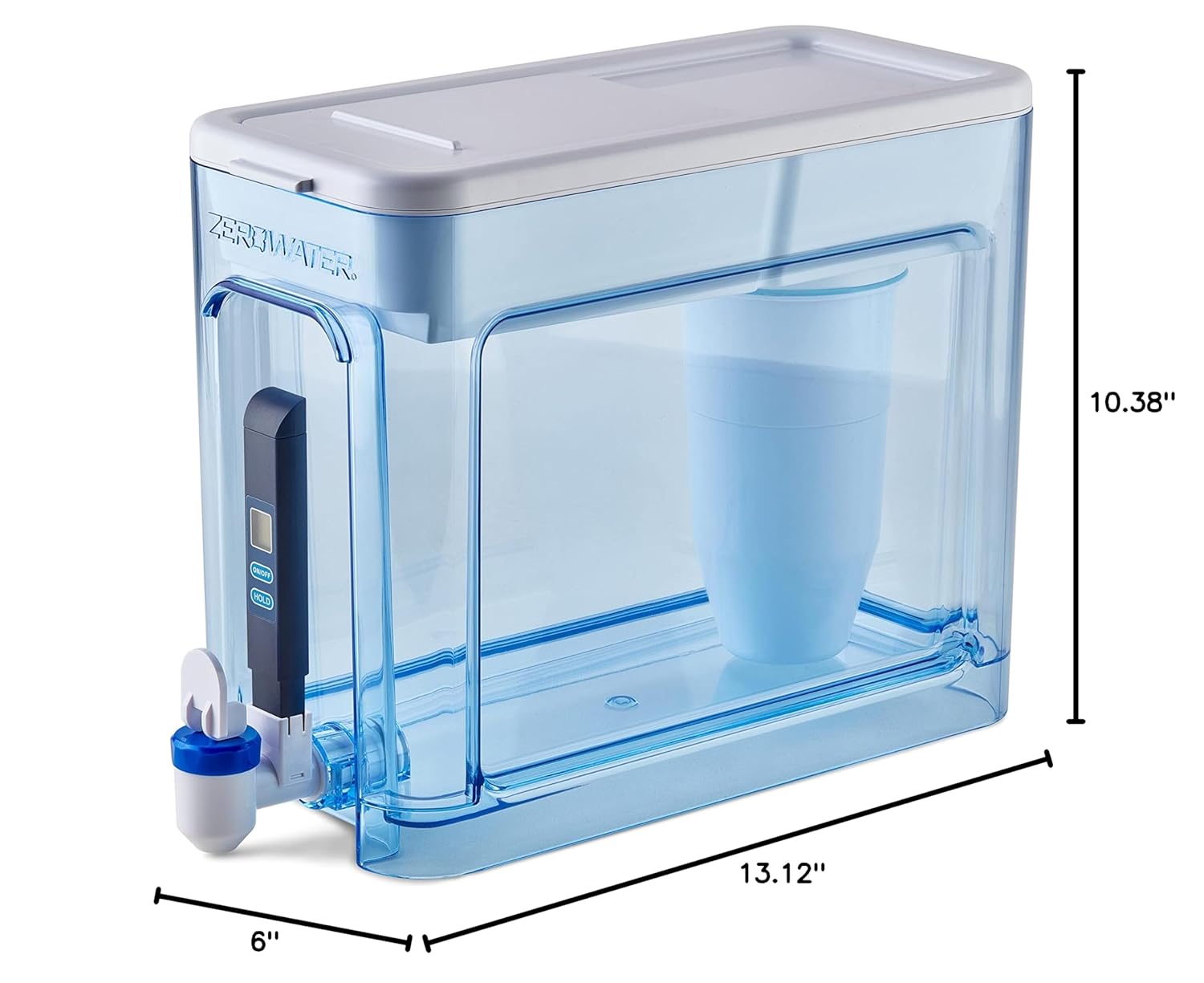 ZeroWater 32-Cup Ready-Read 5-Stage Water Filter Dispenser with Instant Read Out - 0 TDS for Improved Tap Water Taste - IAPMO Certified to Reduce Lead, Chromium, and PFOA/PFOS