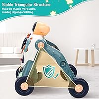 Vista 4 de Kirumie Andador de aprendizaje 6 en 1 para bebés, caminador de bebé sentado a pie, múltiples centros de actividades para bebés con música y luces