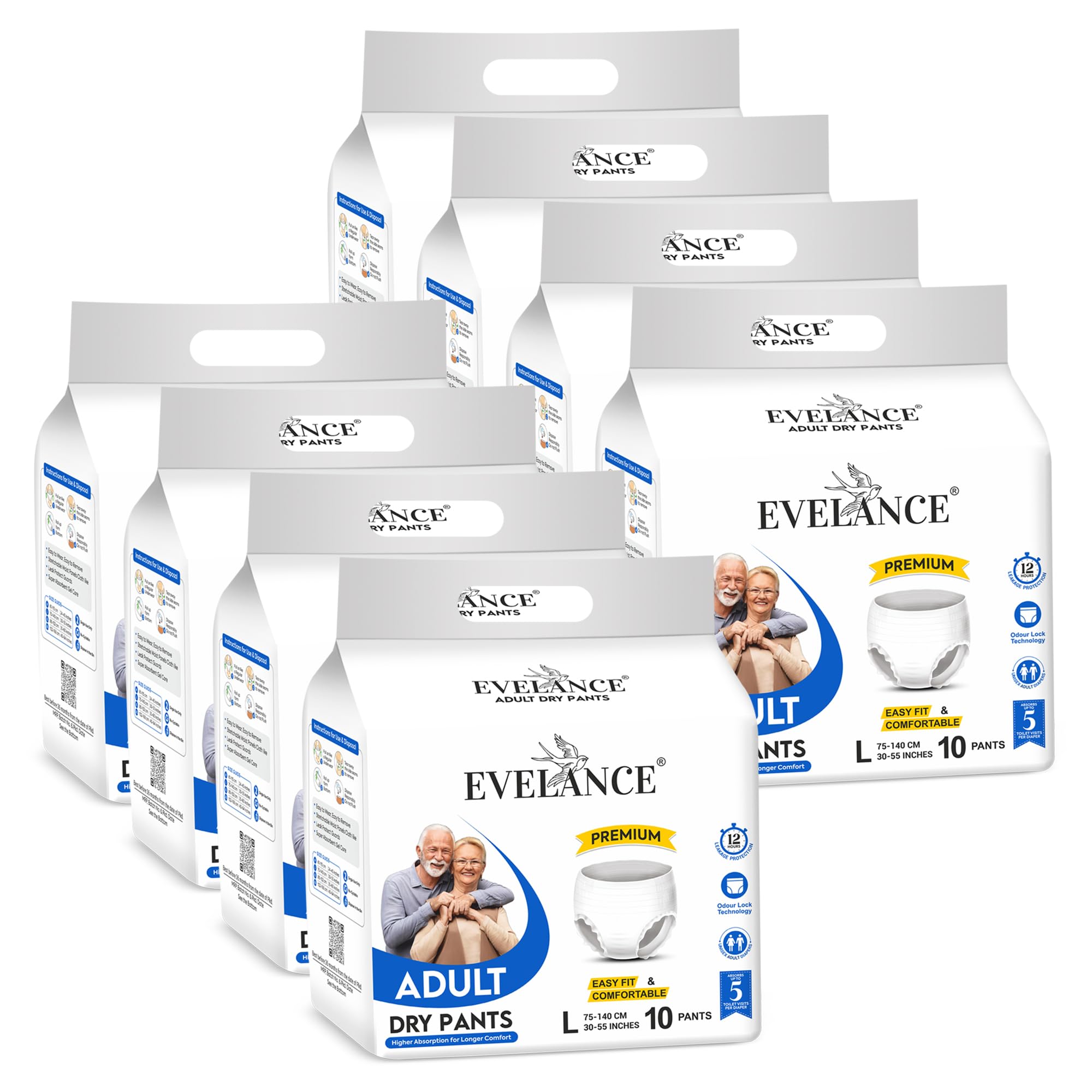 Adult Diaper Pants Style | Adult Diaper Large Size (L) | Waist (75-140 cm | 30-55inches) |12 hr Absorption-Protection | Unisex with Wetness Indicator | Goodness of 3X Protection | 80 Units-image-26