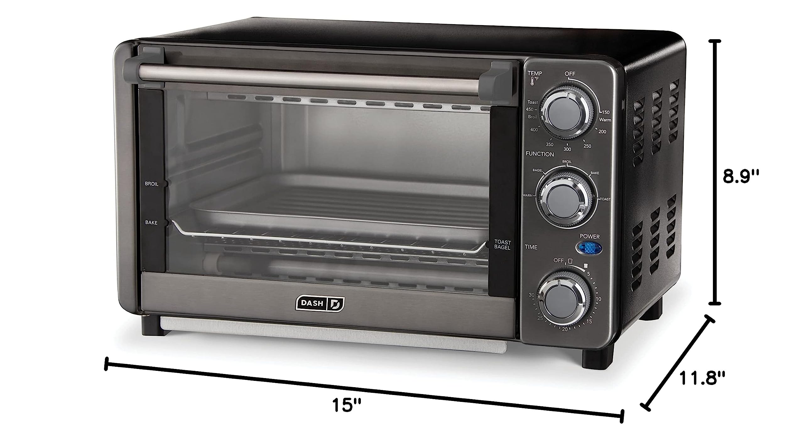 Dash Express Countertop Toaster Oven with Quartz Technology, Bake