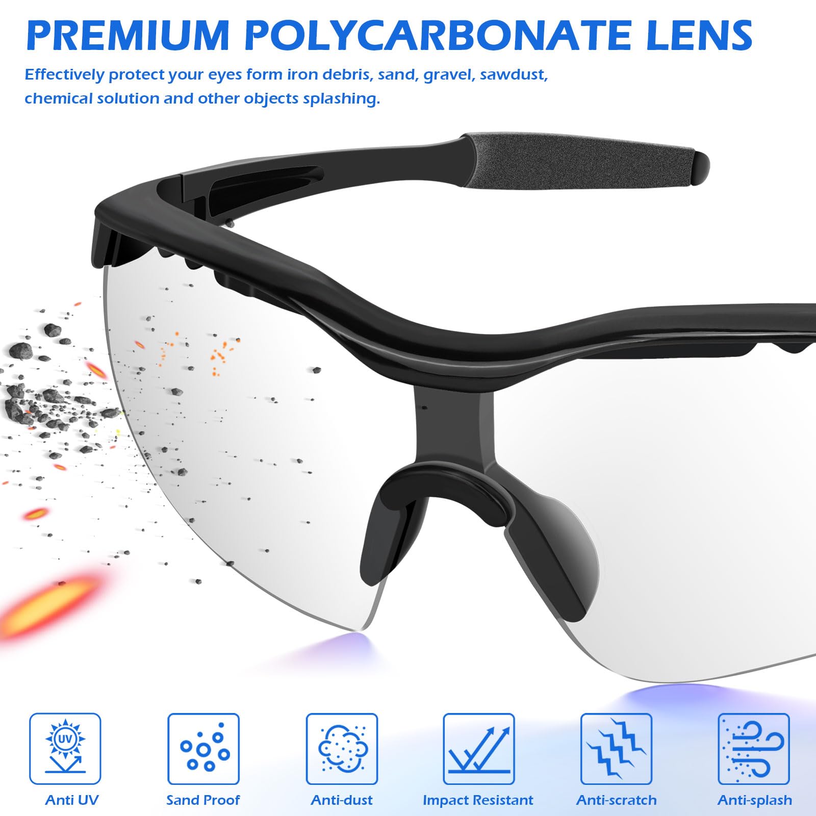 OXG 12 pares de gafas de seguridad, ANSI Z87.1, protección UV, resistentes a los impactos, gafas de seguridad para mujeres y hombres