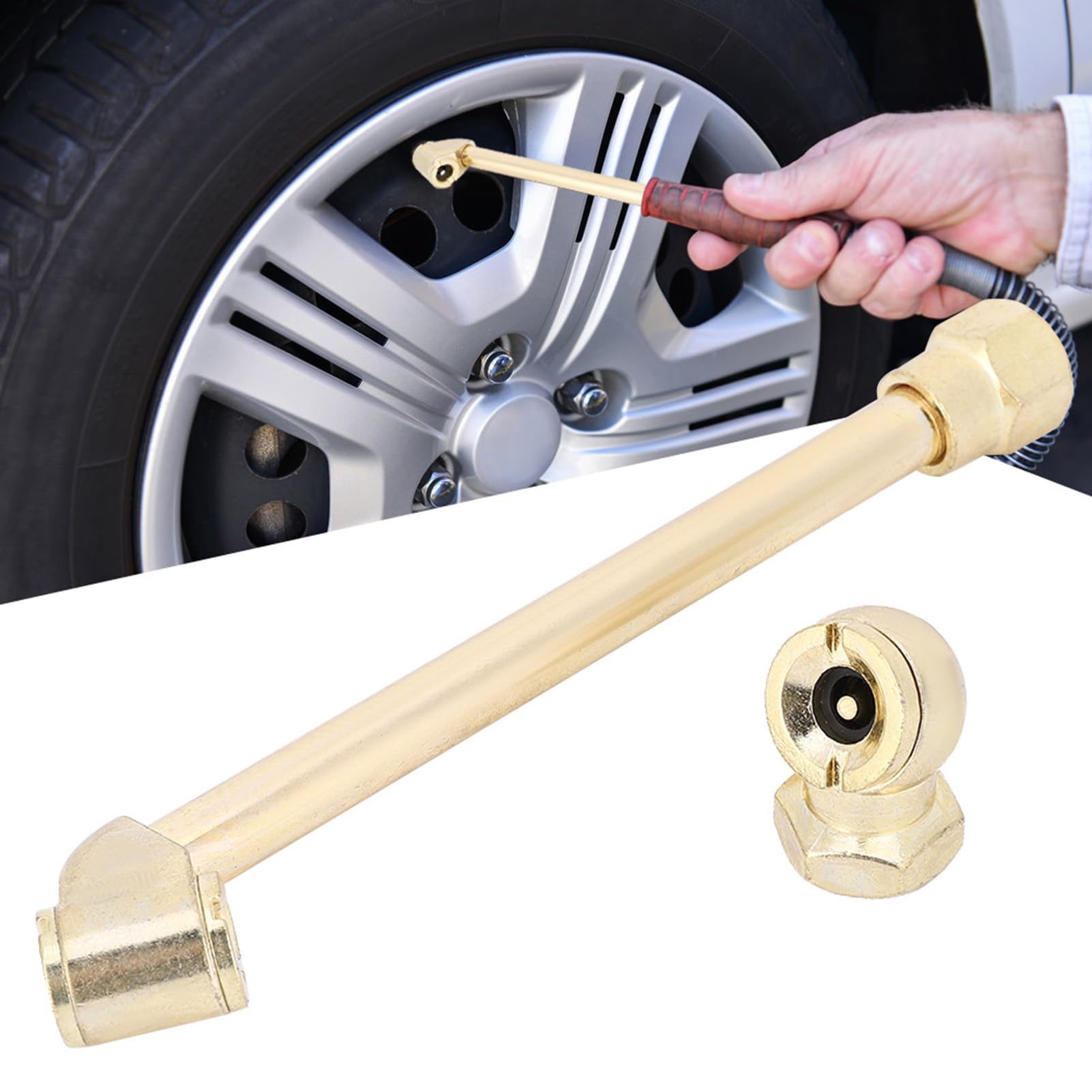 Klanata 1/4 Tire Air Chuck with Internal Thread, DOUBLE Head Tire Chuck for Inflator Meter & Compressor Accessories, Pneumatic Pump Nozzle for Car, Bike, and Truck Tires