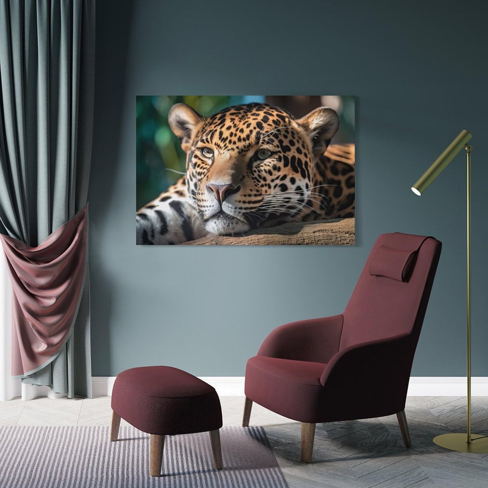 Junmoney Home Decor Wall Art Jaguar Wildlife Photo, 08x12inch(20x30cm), for Hallway, Bedroom Or Modern Interiors, Gift Idea for Housewarming And Birthdays