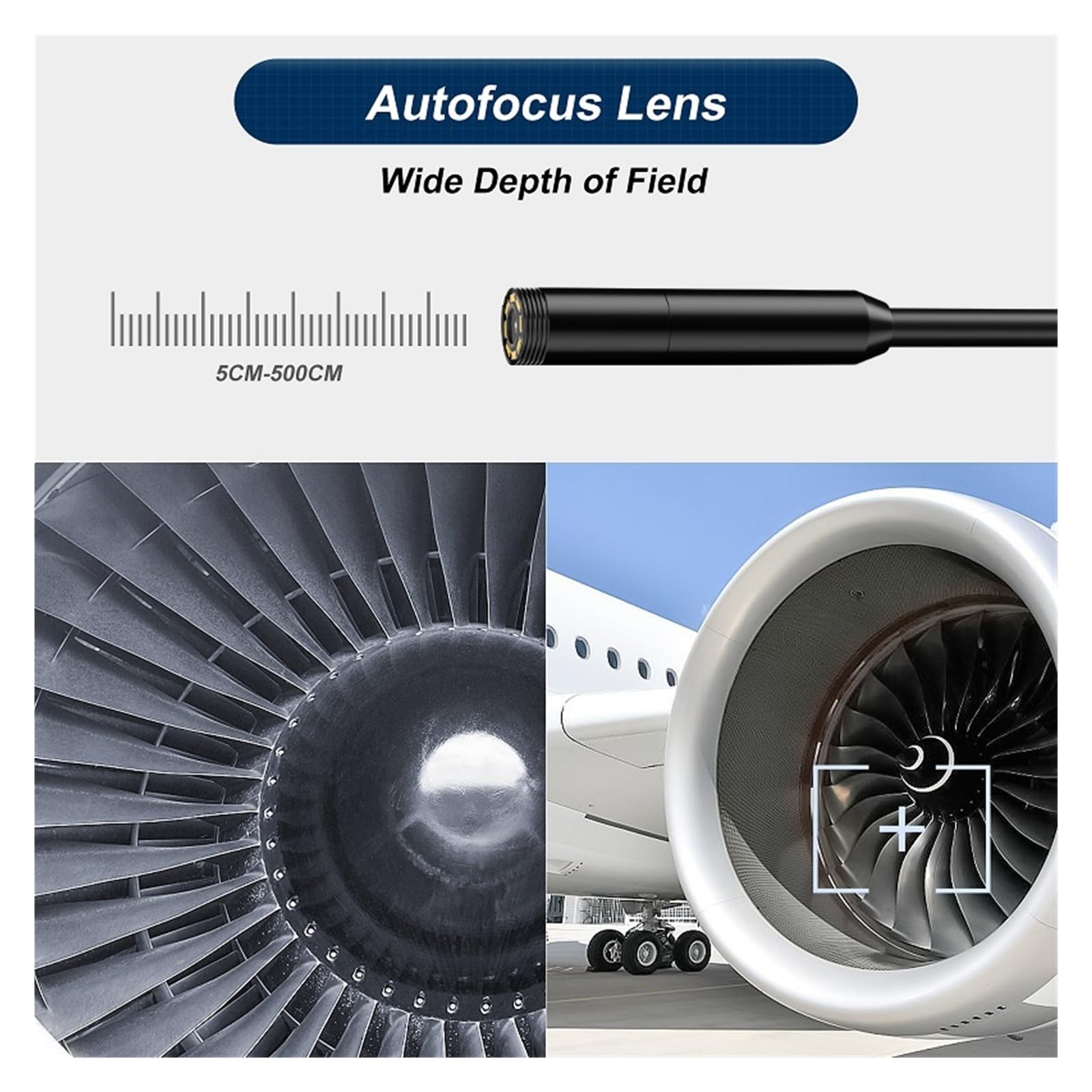 Periscopio, Endoscopio industriale con schermo IPS da 4,3 pollici HD1080P Registra video Boriscopio for ispezione auto Cavo 5 metri(5.5MM Dual)