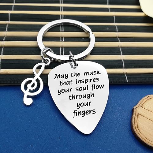 Miniatura 4 de Llavero de púa de guitarra inspirador, regalo para guitarristas, músicos, amantes de la música, regalo para profesores de música, regalo de
