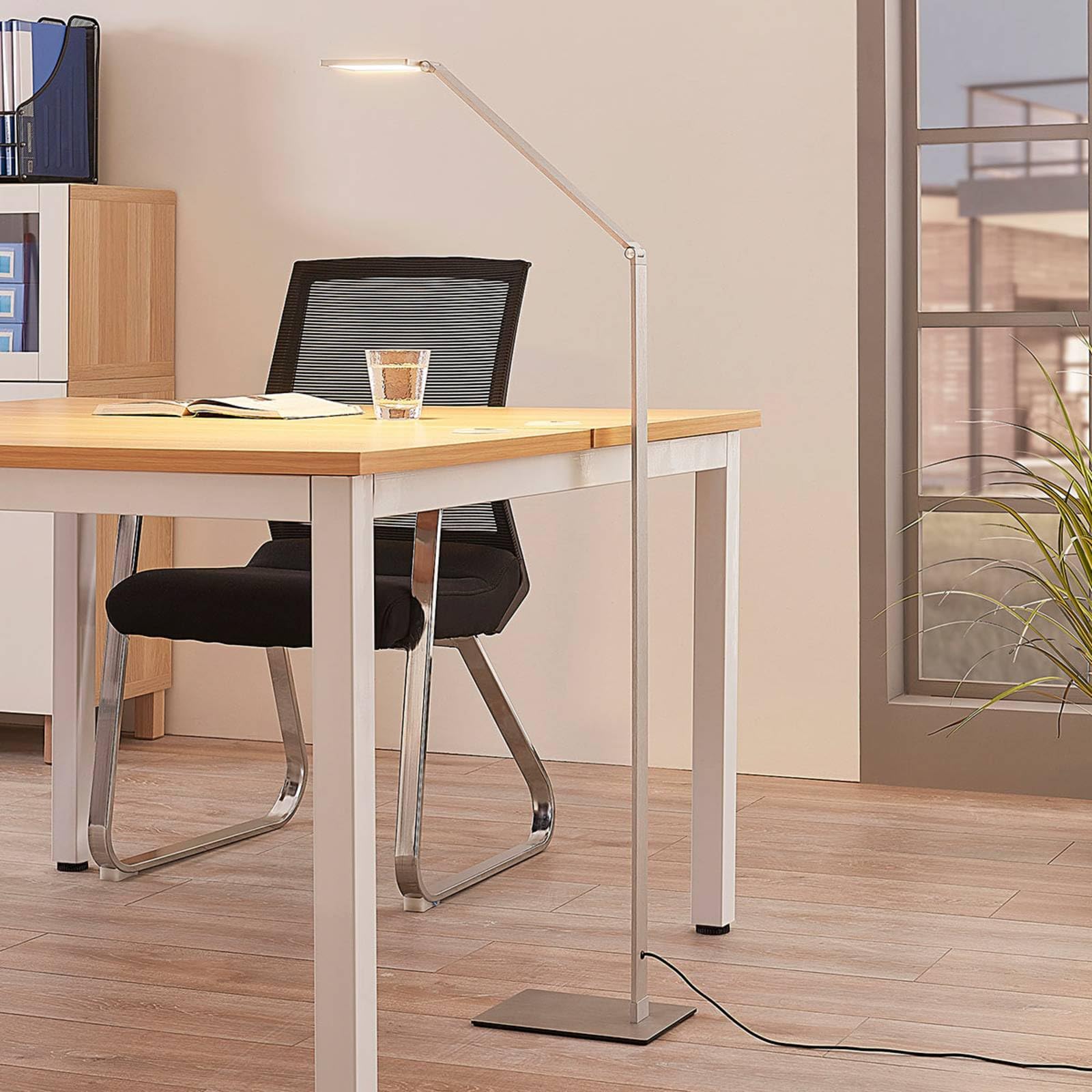 Lucande LED Stehlampe dimmbar, Standleuchte Leselampe-Stehlampe Wohnzimmer Stehleuchte Arbeitszimmer Büro Bürostehlampe Wohnzimmerlampe
