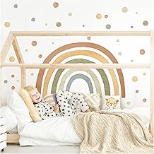 Little Deco DL5004 M Wall Sticker Rainbow with Dots Green Yellow Blue