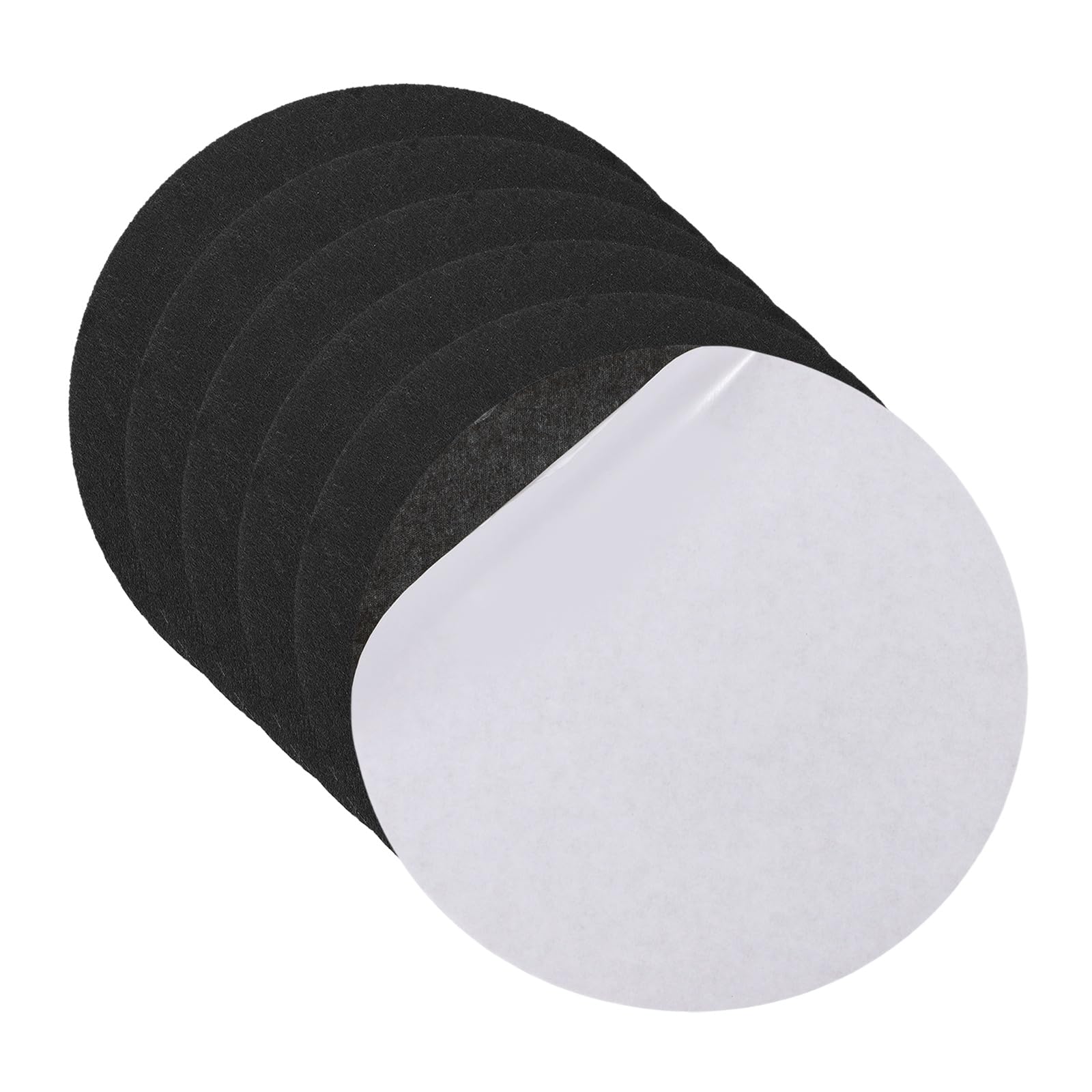 sourcing map 6Pcs Lamp Base Felt, 19cm Dia 2mm Thick Adhesive Round Soft Felt Furniture Pads, Non-Slip Anti-Scratch Backed for Reading Light Table Lamp DIY Craft, Black