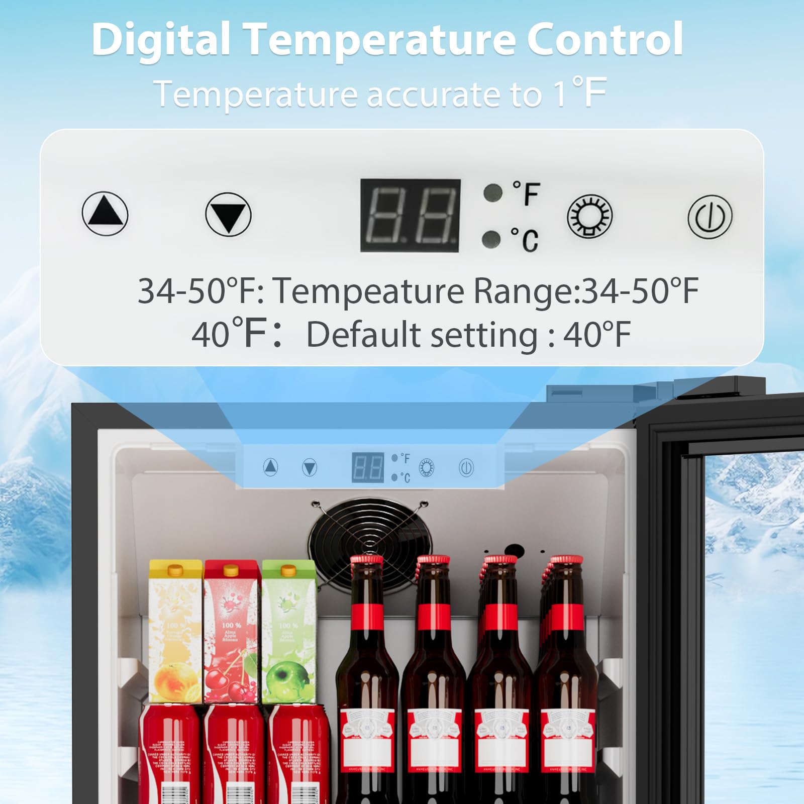 Cowsar 6 Cu.Ft. Beverage Refrigerator, Refrigerator Display With Double-Tempered Glass Door Glass Door Fridge W/Adjustable Shelves For Bar Restaurant Office,Etl Listed on Fridge.com - View 5