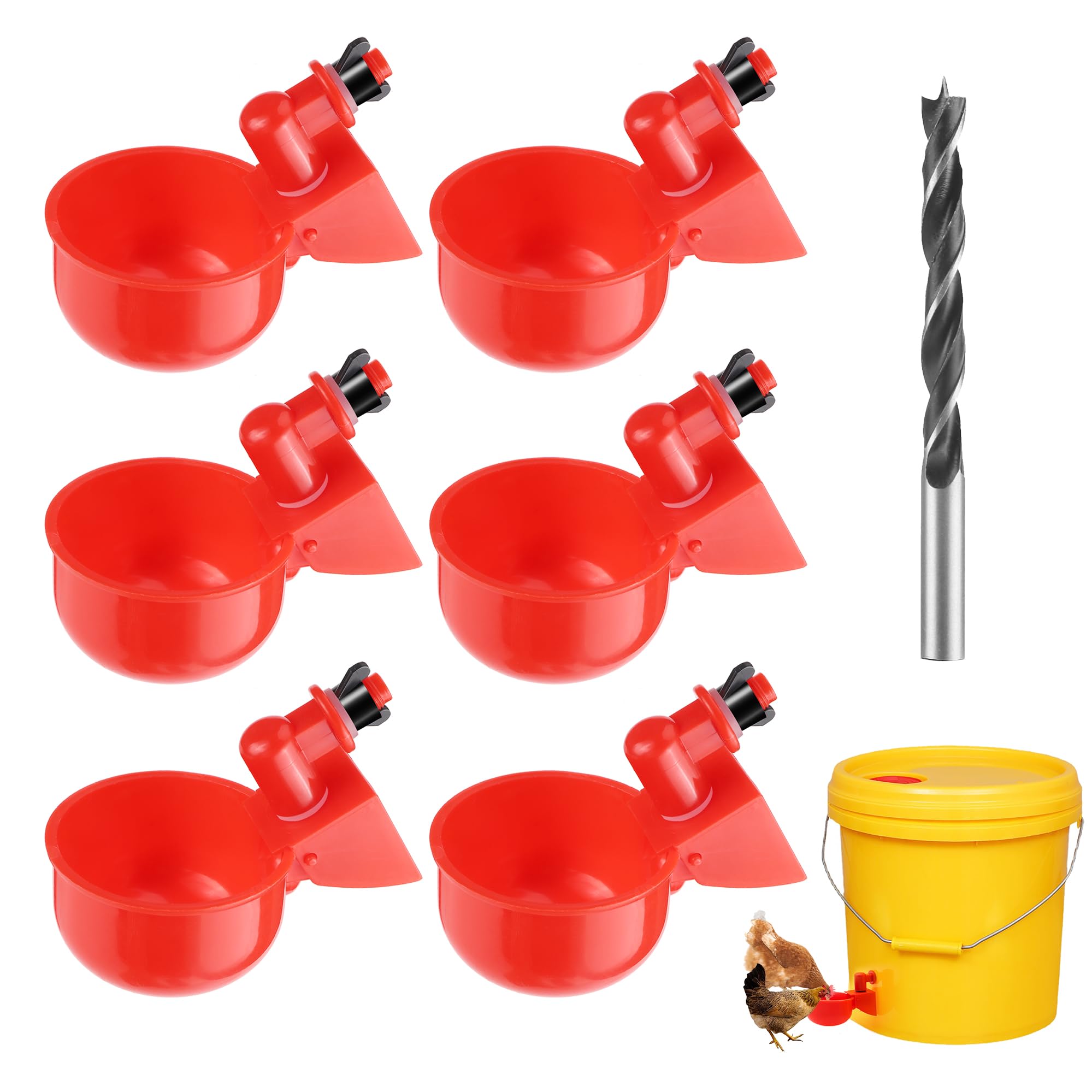 Bebedero Gallinas Automático Bebedero Plástico para Pollo Comedero automático de Pollo Agua para Pollos Automática Kit con Broca para Patos Gansos
