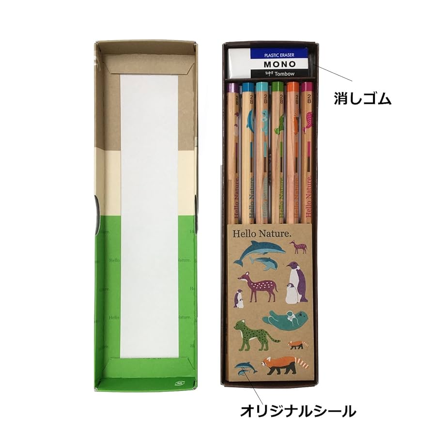 Amazon | トンボ(Tombow) 鉛筆 ハローネイチャー 6柄 ギフト