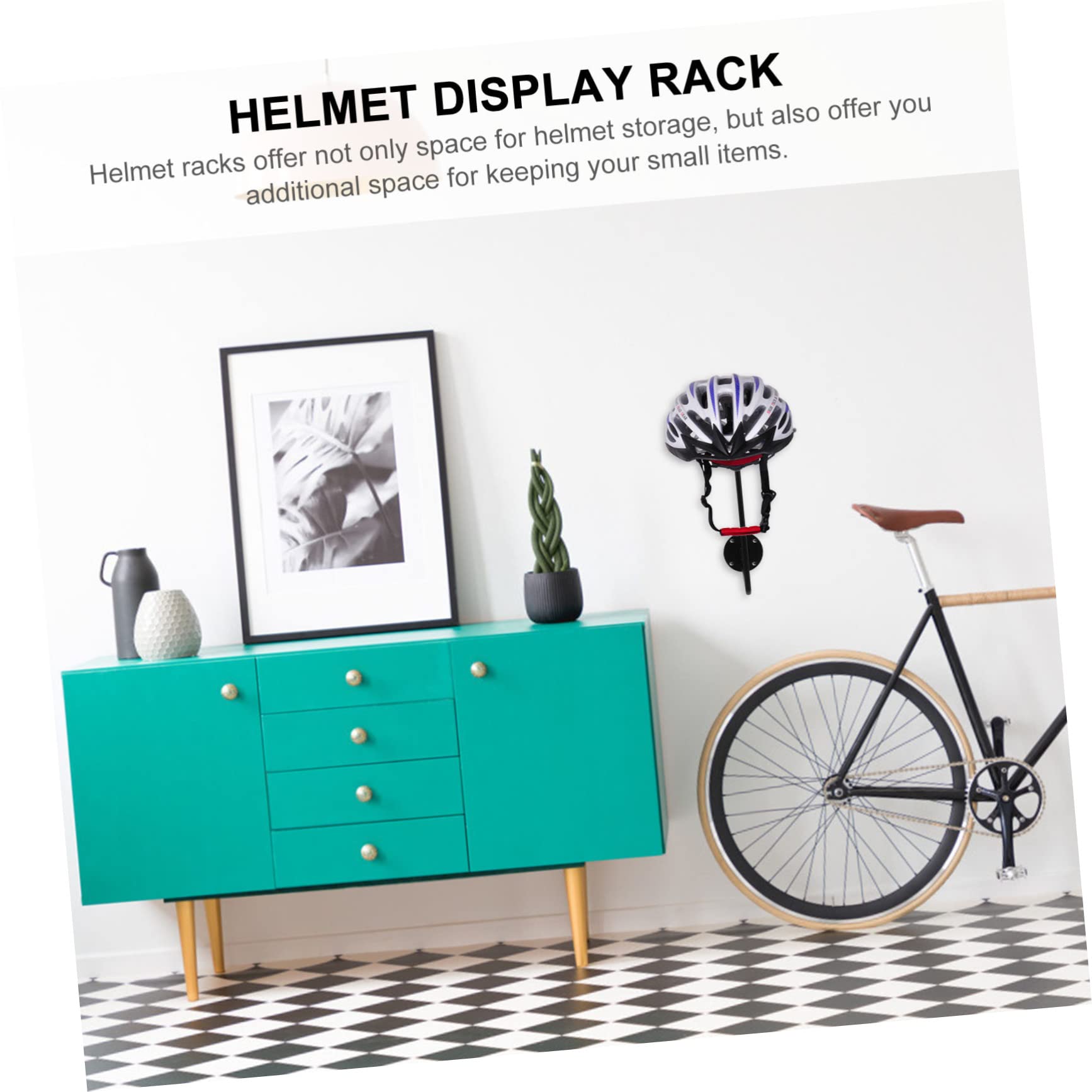 COSMEVIVI 2pcs Wall Mounted Helmet Holder Multi-functional Storage Rack for Motorcycles Easy to Install Wall Hook Sturdy Design for Organized Home Decor