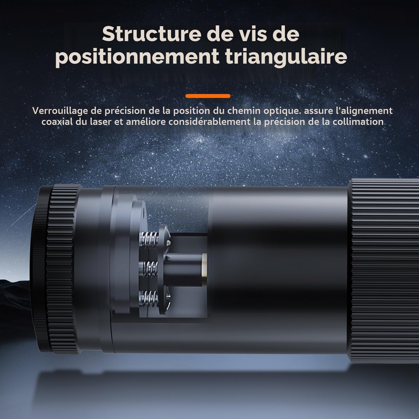 Svbony SV121 Collimateur pour Télescope 1,25", 3 Niveaux de Luminosité, Vis de Positionnement Triangulaire, Anneaux en Caoutchouc Doubles, pour Catadioptrique Newton SCT Observation Astronomique