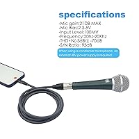 Vista 6 de Cable de micrófono XLR hembra de 3.3 pies a USB C, USB C a XLR para micrófono dinámico iPhone 15, iPad, portátil, tableta