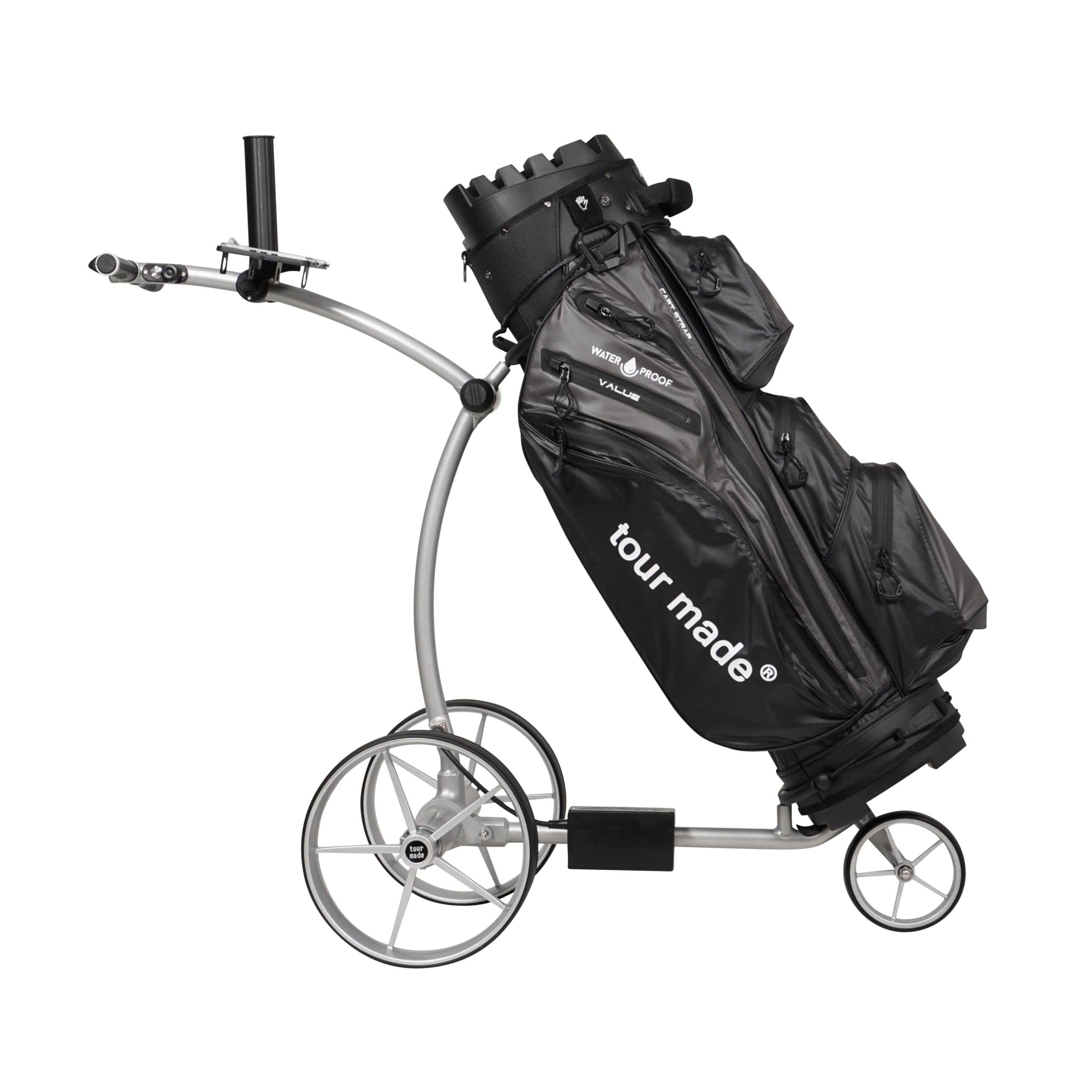 tour-made RT-630S Chariot de Golf électrique I Double Moteur I Marche arrière I Frein de Descente I Batterie 27-36 Trous I Chariot 3 Roues Pliable I Qualité Allemande