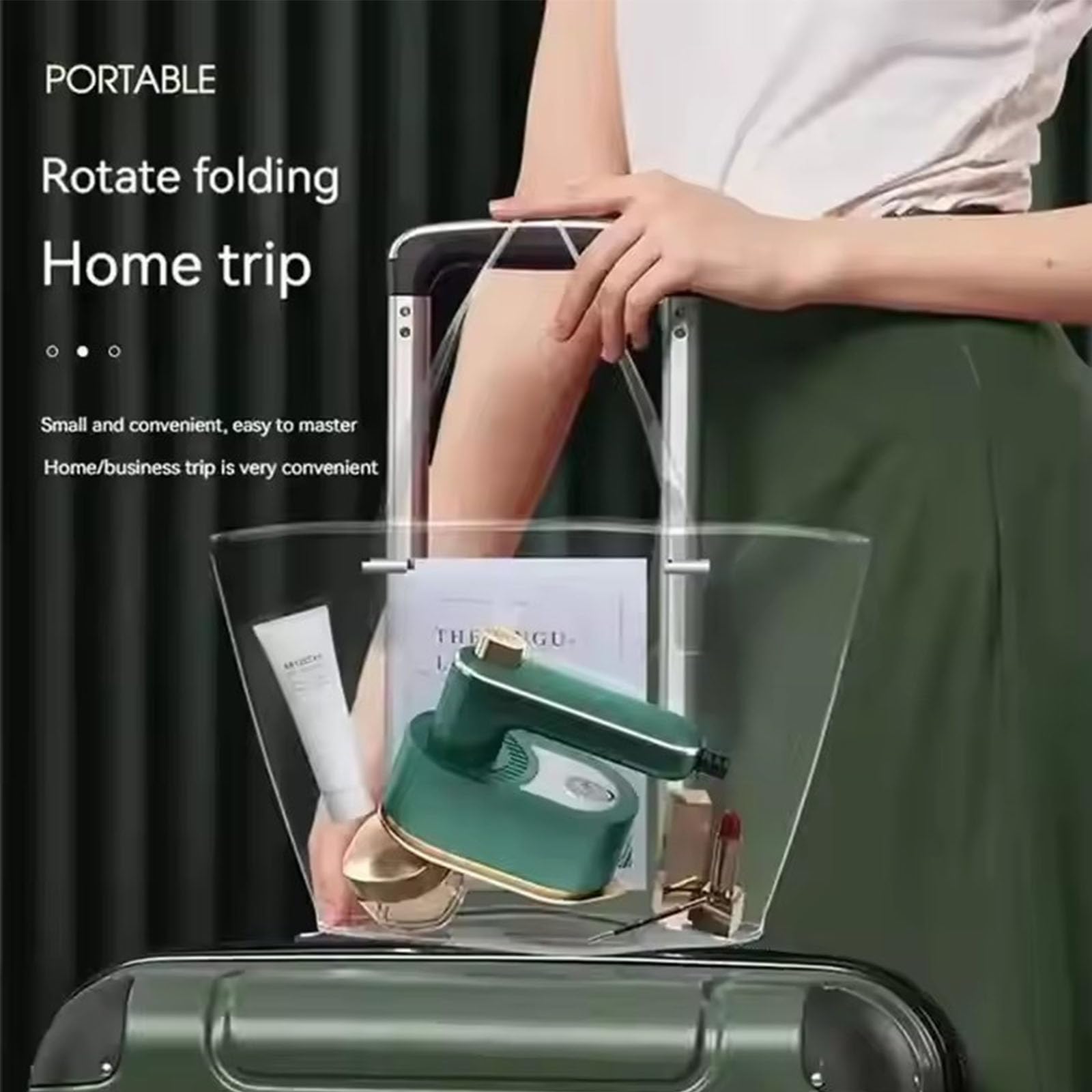 Vaporizzatore da viaggio per vestiti, ferro elettrico portatile portatile con serbatoio d'acqua da 50 ml, perfetto per casa, dormitorio e uso universitario