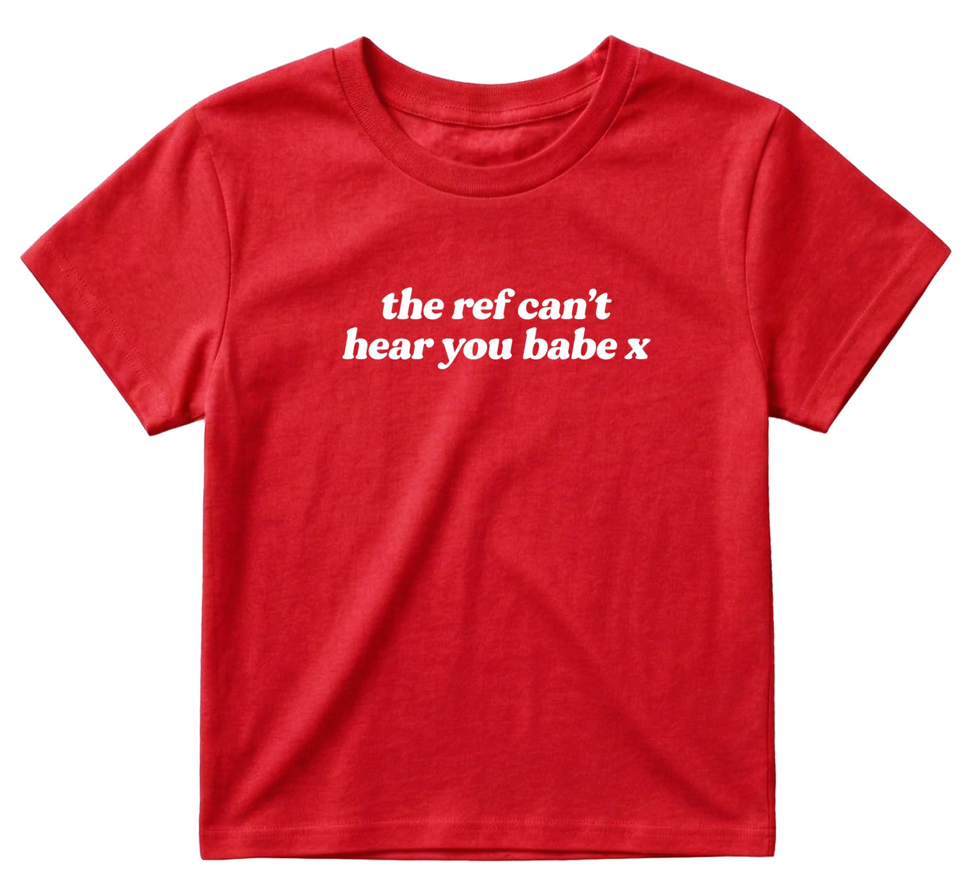 Sanfran Clothing The Ref Can't Hear You Babe Baby Tee T-Shirt Top World Football Shirt England Scotland Country Team 2026 Soccer Womens Flag Varsity Shirt Red - Large