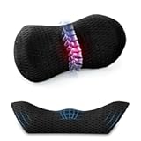 Lumbar Support Pillow, Memory Foam Back Support Pillow for Lower Back Pain Relief, Back Pillow for Sleeping Back Support, Lumbar Pillow for Sitting, Resting, Driving, Traveling- Black