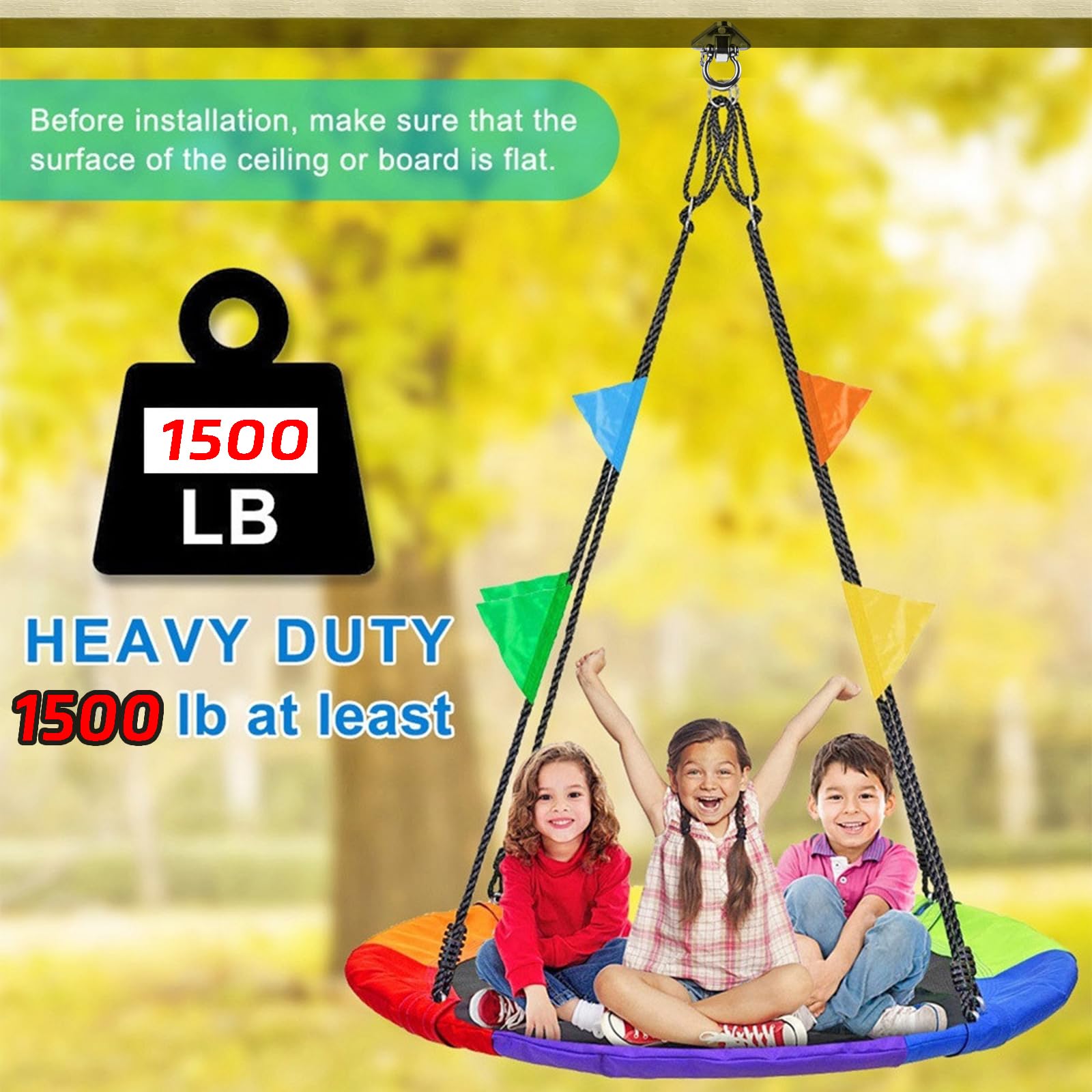 Yyiwhmy 2 Bearing Swing Hangers Heavy Duty 304 Stainless Steel 1500LB Capacity 180°for Yoga Porch Swing Seat Sandbag, Gym