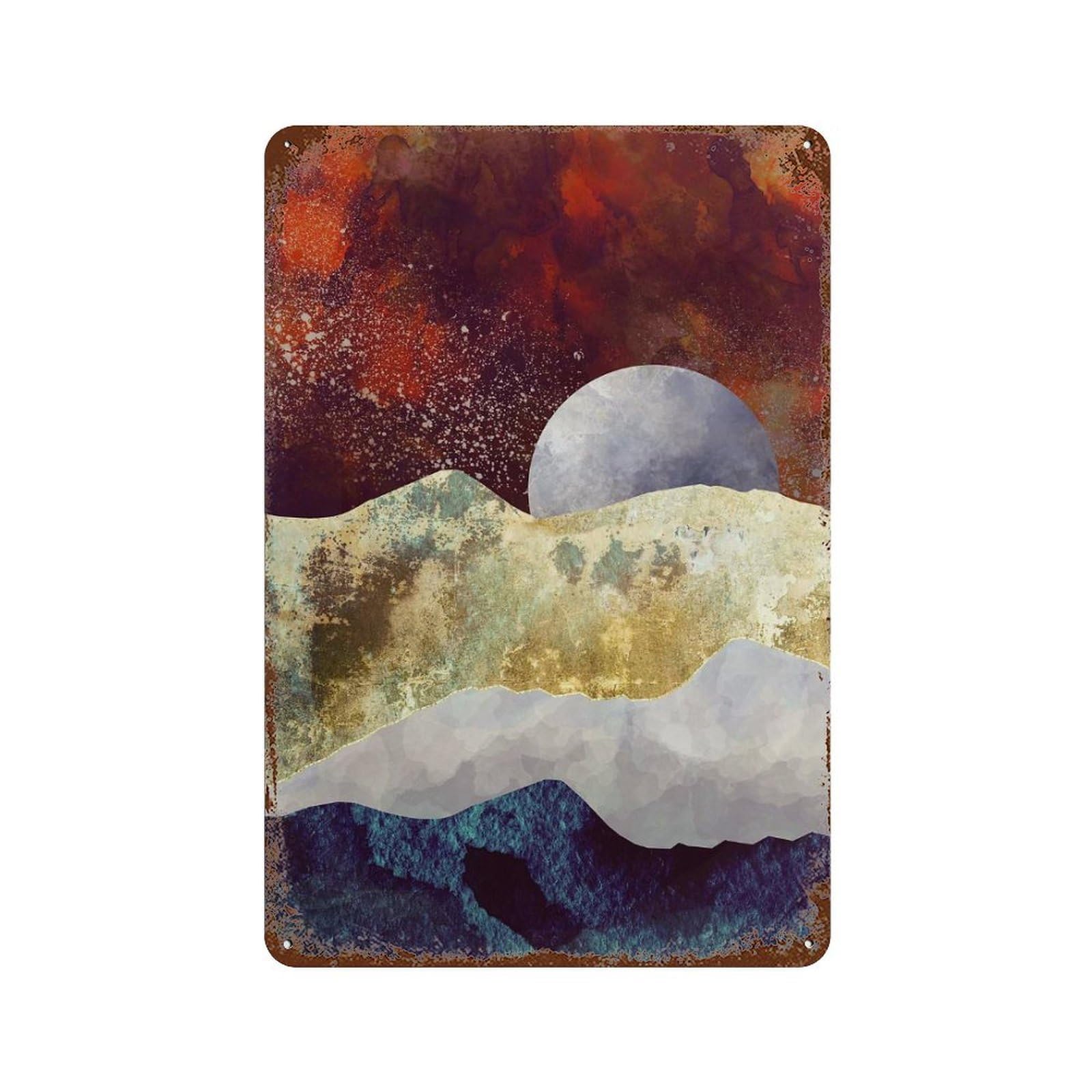 MilkyWay Rustic Tin Plaque 11.8"x7.9", for Pub, Kitchen And Man Cave Decor, Vintage Wall Decor