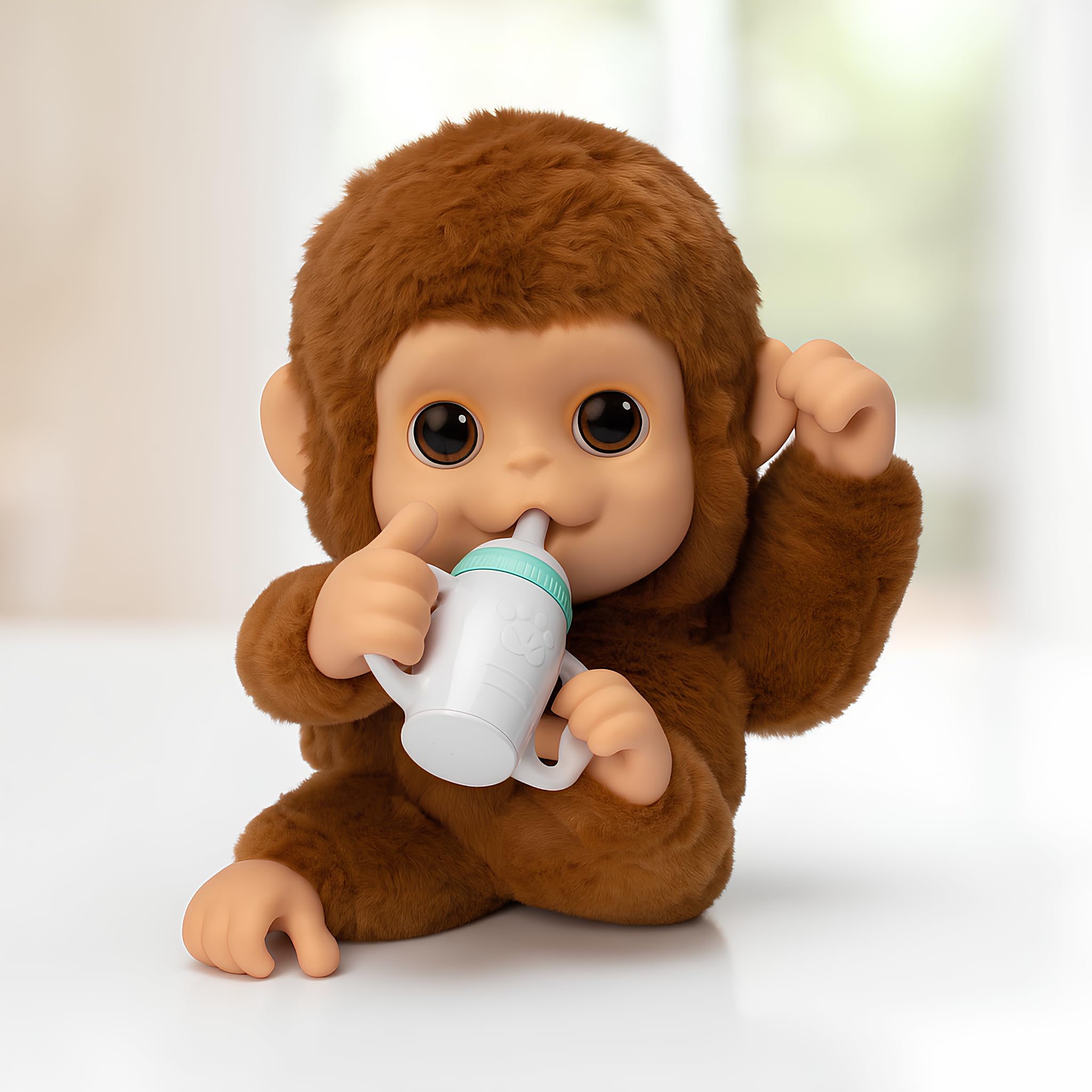 Little Live Pets My Baby Monkey Mango, 50+ Sounds and Reactions, Plush Interactive Monkey Toy Set with Accessories, Interactive Pets for Kids Ages 4+