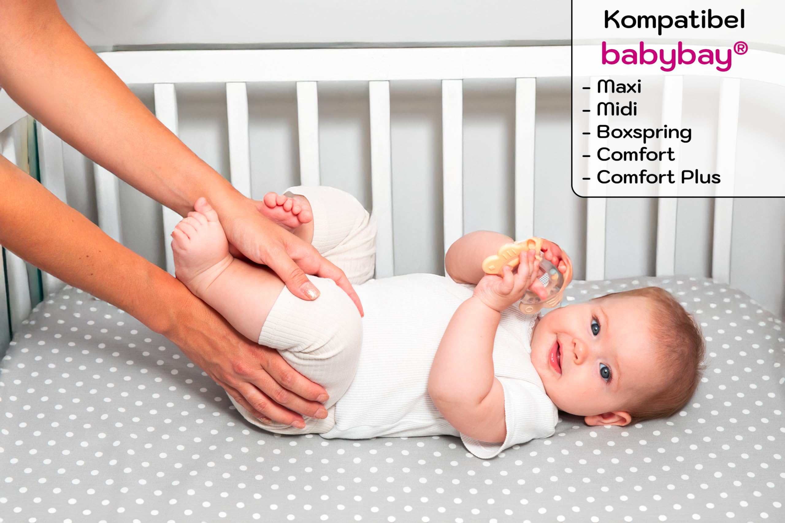 2 lenzuoli con angoli elasticizzati da 50 x 89 cm, compatibili con BabyBay + 1 coprimaterasso – Lenzuolo con angoli elasticizzati per bambini, compatibili con maxi, molle, Comfort