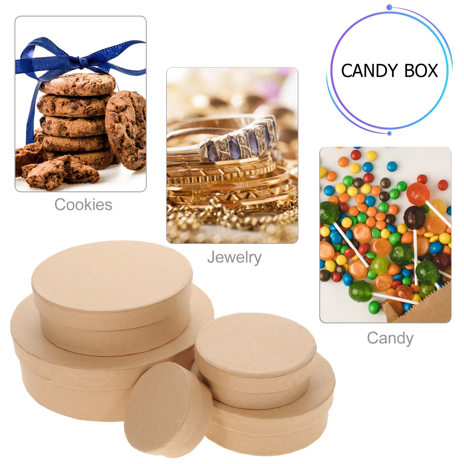 BESTOMZ Geschenkbox in Khaki aus Karton Rund mit Hoher Tragfähigkeit und Kompressionsfest 5 Stück Runde Geschenkboxen zum Verschenken von Parfüms und Kleinen Bechern