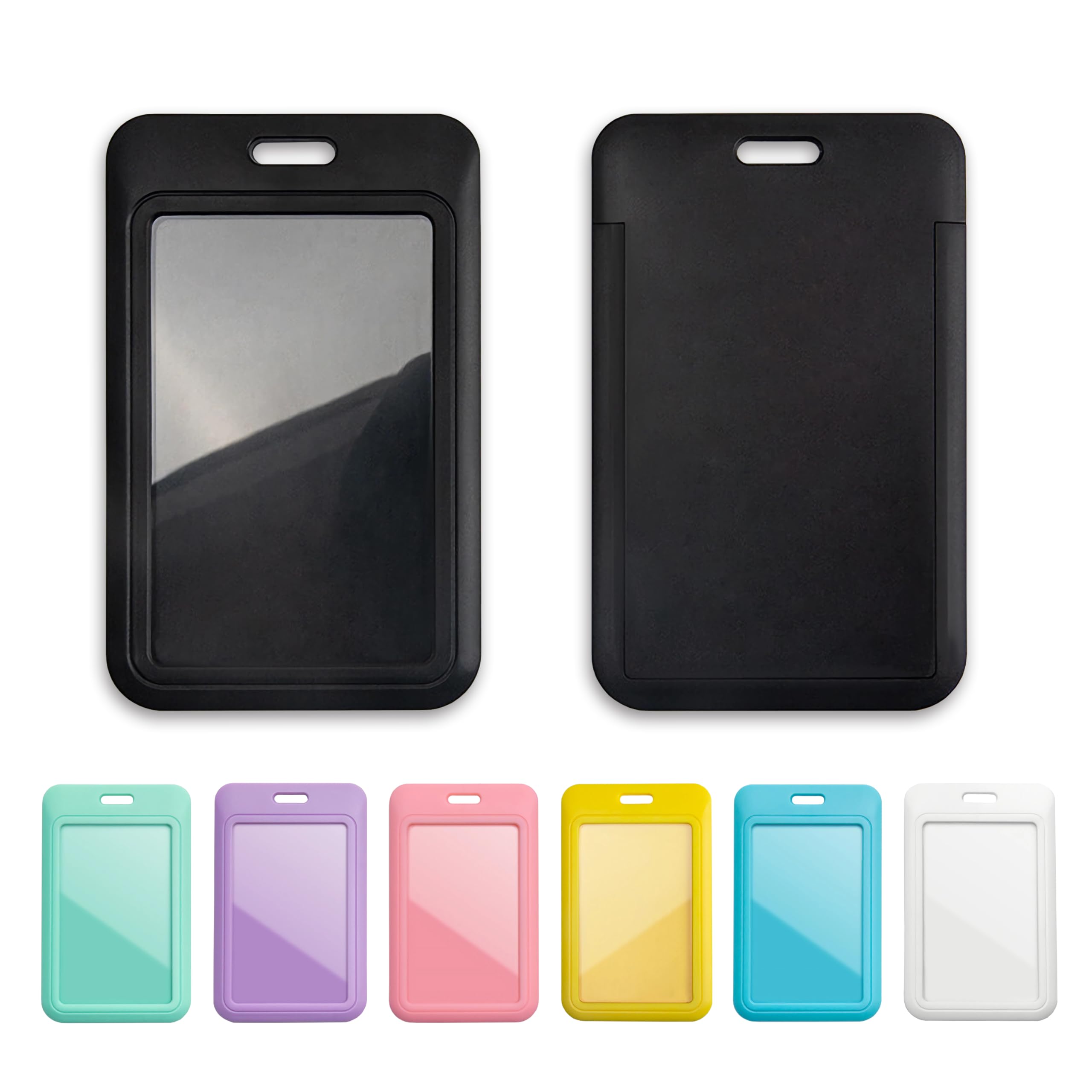 Photo 1 of 1 Pcs Sliding ID Badge Holder with Clear Window Black ID Card Protector Pouch for Office School ID Credit Cards Proximity Key Cards Driver’s Licenses and Passes
