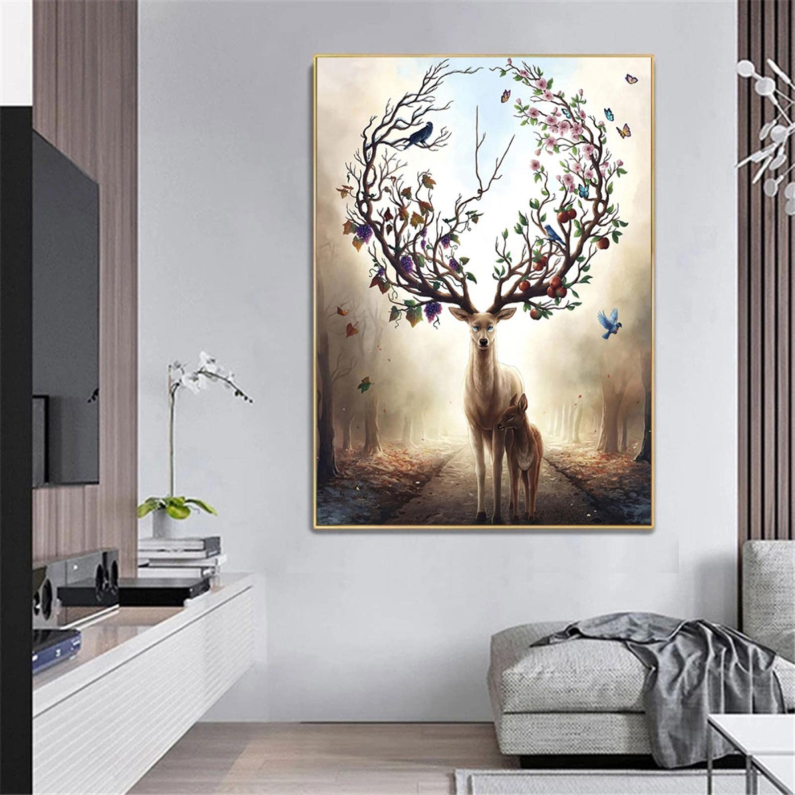 Affiche Poster 60x60cm Tableaux Image Photo Flamant Rose Rose Oiseau Wall Art
