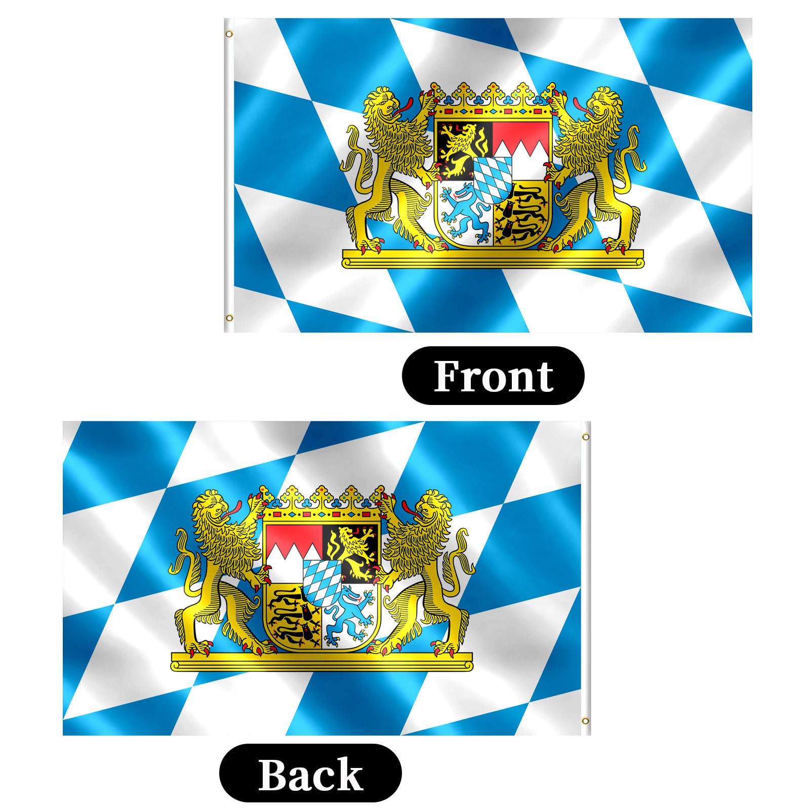 Bavarian Flag 3x5 FT Bavaria Flag With Brass Grommets Fade Proof For Outdoor Decor(Bavaria) - Image 3