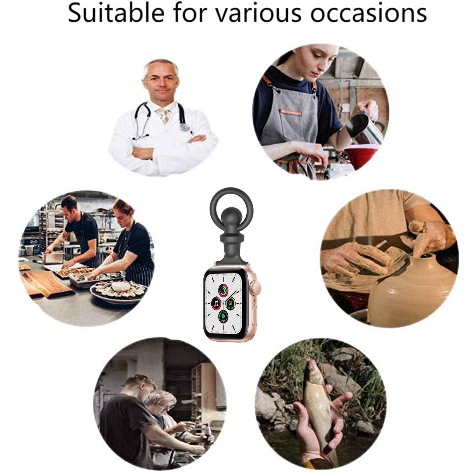 yothchoseCompatible with Apple Watch Band Fob Keychain Pocket Watch Clip  Pendant Carabiner Holder for iWatch Series Ultra 2, Ultra,