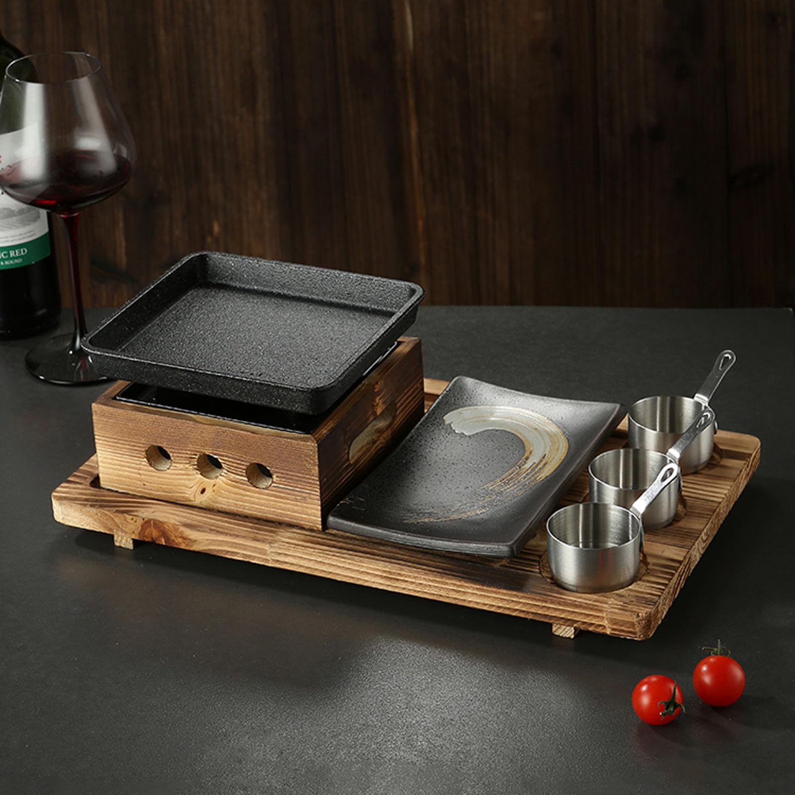 Parrilla portátil coreana japonesa para barbacoa, cocina de mesa, estufa de alcohol para comedor, camping y uso al aire libre, perfecta para reuniones familiares
