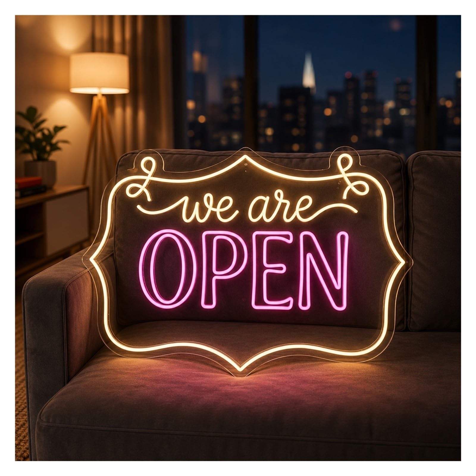 Insegna al Neon Siamo Aperti Insegna Al Neon